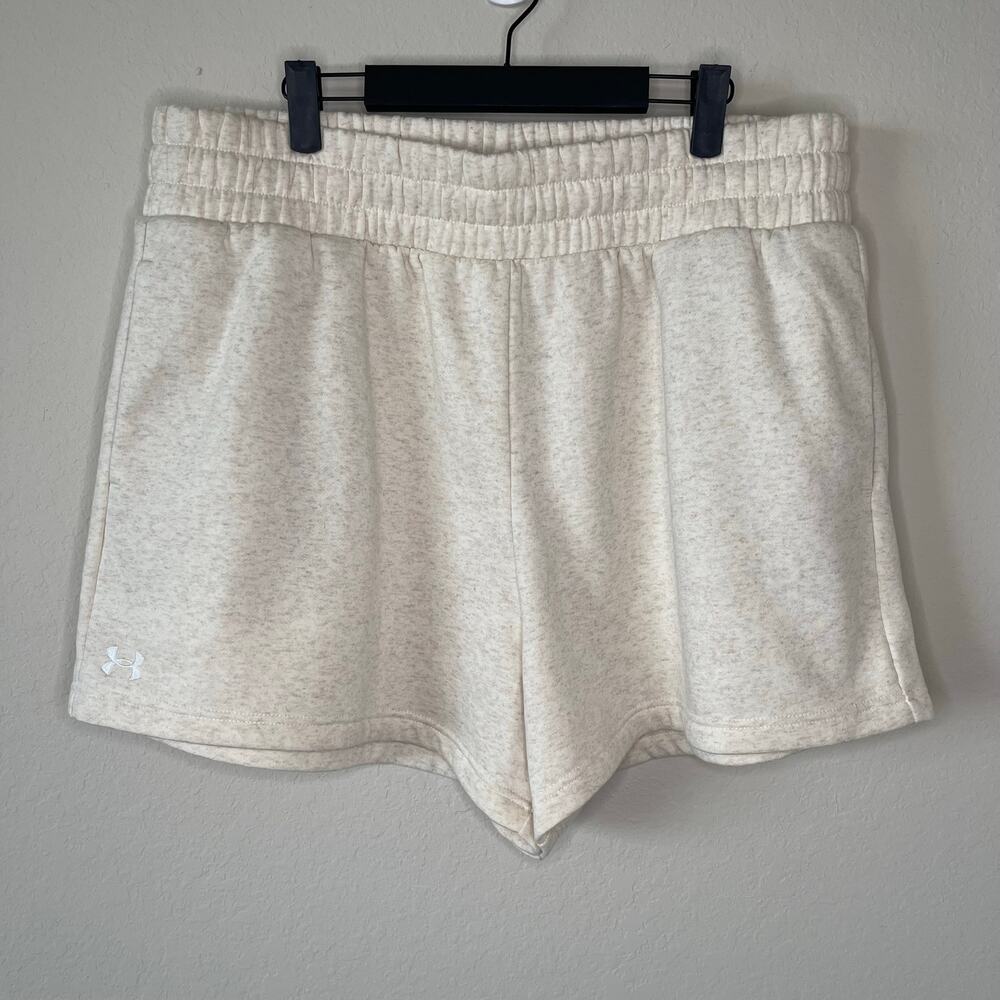Under Armour Fleece 4” Shorts Oatmeal Light Heather - Size 1X